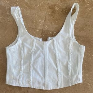 I am gia white denim bustier never worn